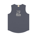 Navy sleeveless shirt with a Bernier's x 557 logo on a white background